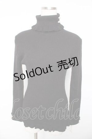 画像: F&A / 釦付きリブタートル F ブラック Y-26-01-22-098-LO-TO-SZ-ZY