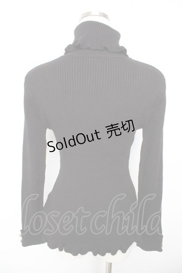 画像2: F&A / 釦付きリブタートル F ブラック Y-26-01-22-098-LO-TO-SZ-ZY (2)