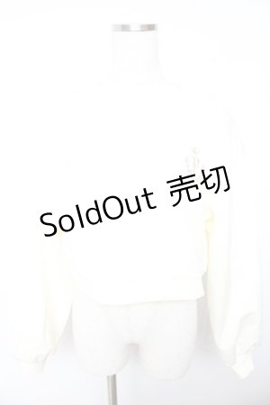 画像: F i.n.t / 刺繍入りダンボールニットプルオーバー F アイボリー Y-26-01-22-099-CA-TO-SZ-ZI