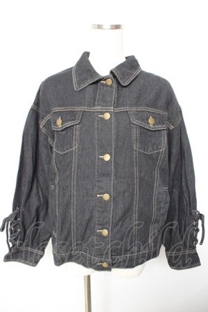 画像: F i.n.t / 袖レースアップオーバーデニムジャケット F 黒 Y-26-01-22-105-CA-JA-SZ-ZY
