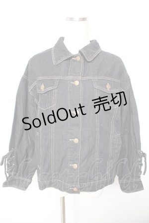 画像: F i.n.t / 袖レースアップオーバーデニムジャケット F 黒 Y-26-01-22-105-CA-JA-SZ-ZI