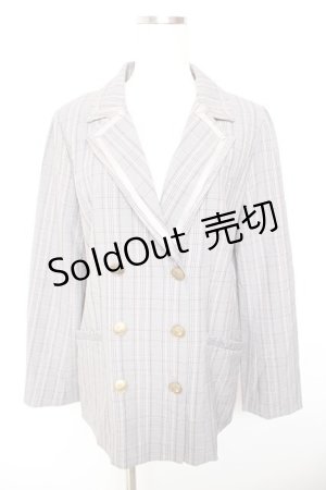 画像: axes femme / ライン使いダブルボタンジャケット  グレー Y-26-01-22-106-AX-JA-SZ-ZY