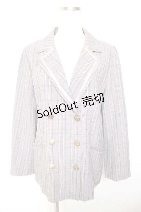 画像1: axes femme / ライン使いダブルボタンジャケット  グレー Y-26-01-22-106-AX-JA-SZ-ZY (1)