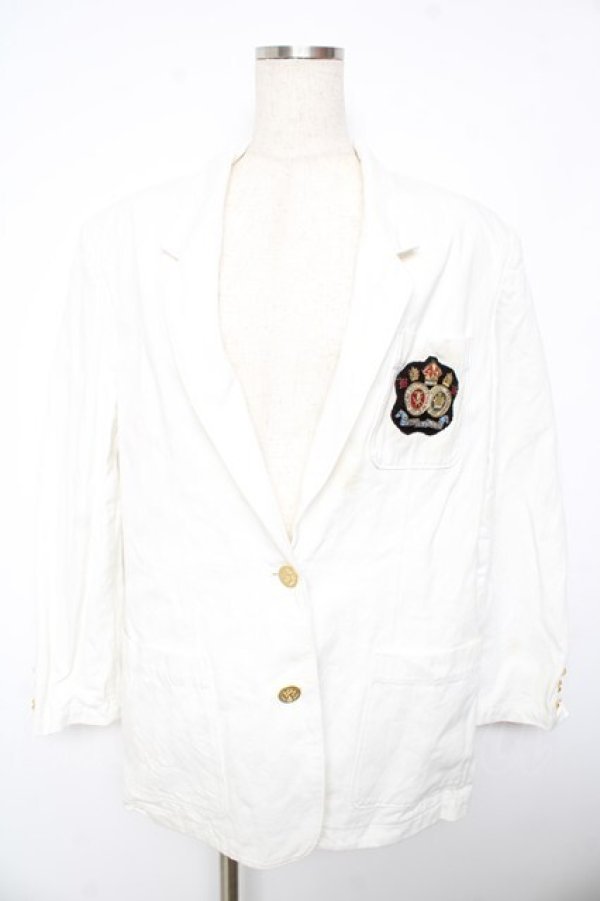 画像1: PINK HOUSE / エンブレムワッペン付きジャケット F 白 Y-26-01-22-114-LO-CO-SZ-ZY (1)