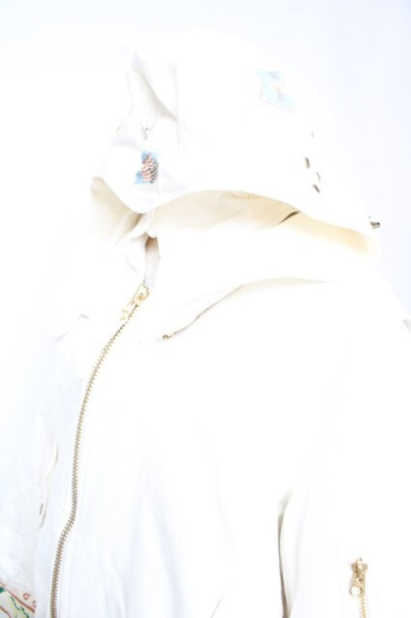 画像3: PINK HOUSE / フード付きワッペンブルゾン F 白 Y-26-01-22-115-LO-CO-SZ-ZY (3)