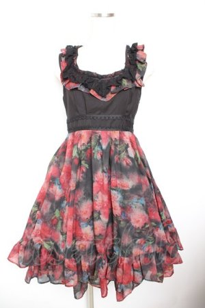 画像: Sheglit / "Rose Garden"ワンピース  黒×赤 Y-26-01-22-116-EL-OP-SZ-ZY