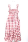 画像2: FLC / 皆方由衣コラボ/チェックフリルジャンパースカート  赤 Y-26-01-22-119-LO-OP-SZ-ZY (2)