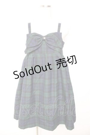 画像: MILK / Ribbonジャンパースカート  グリーン Y-26-01-22-120-ML-SK-SZ-ZY