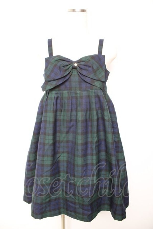 画像1: MILK / Ribbonジャンパースカート  グリーン Y-26-01-22-120-ML-SK-SZ-ZY (1)