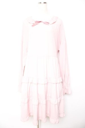 画像: FLC / 皆方由衣コラボ/ティアードフリルワンピース  ピンク Y-26-01-22-122-LO-OP-SZ-ZY