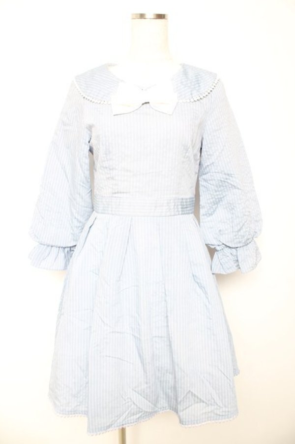 画像1: LODISPOTTO / ストライプワンピース M サックス Y-26-01-22-123-LO-OP-SZ-ZY (1)