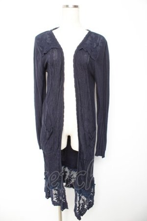 画像: axes femme / ロングカーディガン  紺 Y-26-01-22-125-AX-TO-SZ-ZY