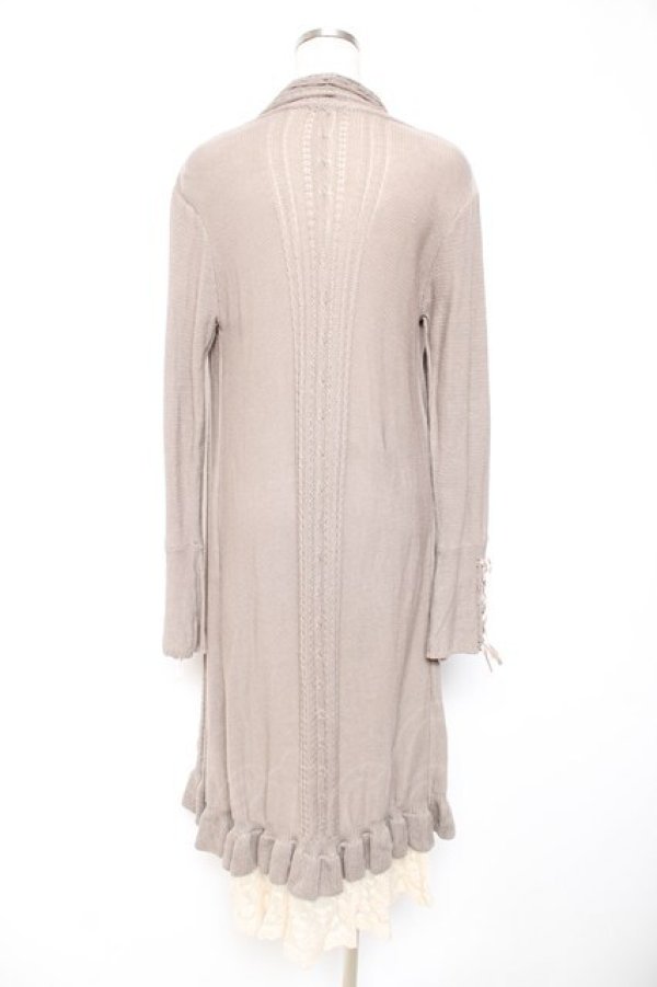 画像2: axes femme / ジレ重ね着風ロングカーディガン  グレージュ Y-26-01-22-127-AX-BL-SZ-ZY (2)