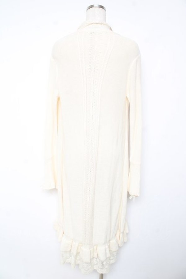 画像2: axes femme / ジレ重ね着風ロングカーディガン  生成り Y-26-01-22-128-AX-BL-SZ-ZY (2)