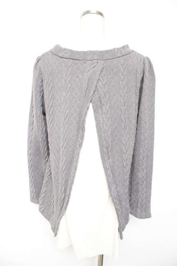 画像2: axes femme / ニットレイヤードワンピース M グレー Y-26-01-22-129-AX-OP-SZ-ZY (2)