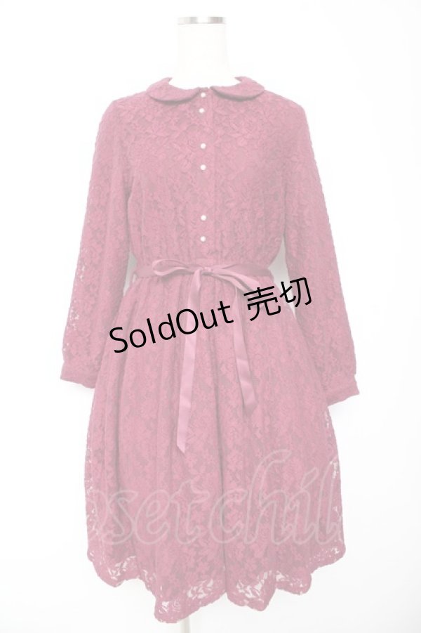 画像1: Fi.n.t / 総レース丸衿ワンピース  ワイン Y-26-01-22-131-CA-OP-SZ-ZY (1)