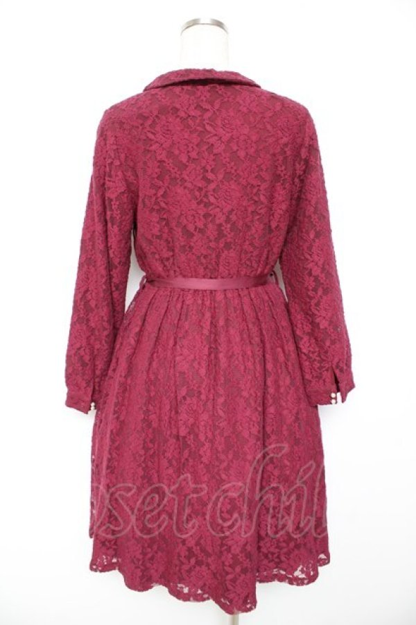 画像2: Fi.n.t / 総レース丸衿ワンピース  ワイン Y-26-01-22-131-CA-OP-SZ-ZY (2)