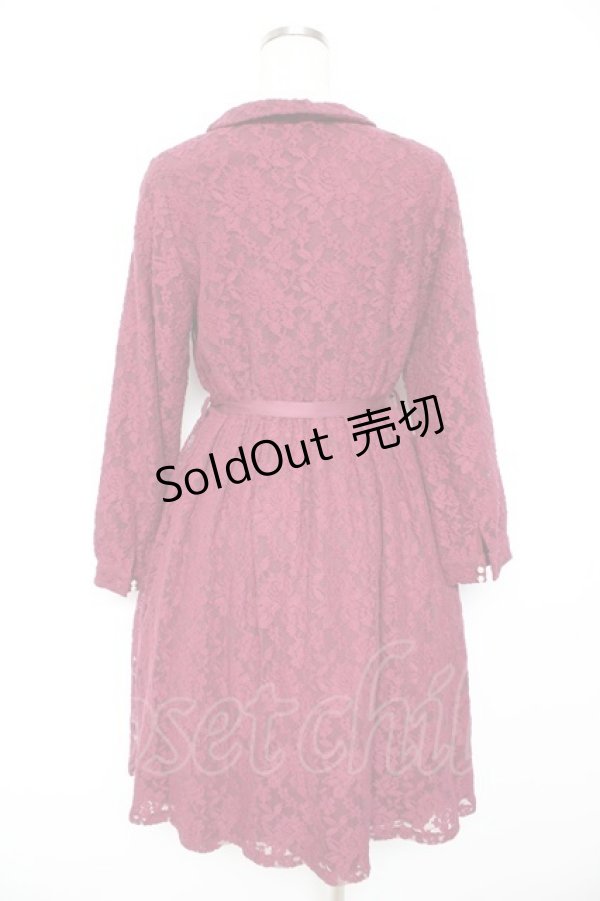 画像2: Fi.n.t / 総レース丸衿ワンピース  ワイン Y-26-01-22-131-CA-OP-SZ-ZY (2)