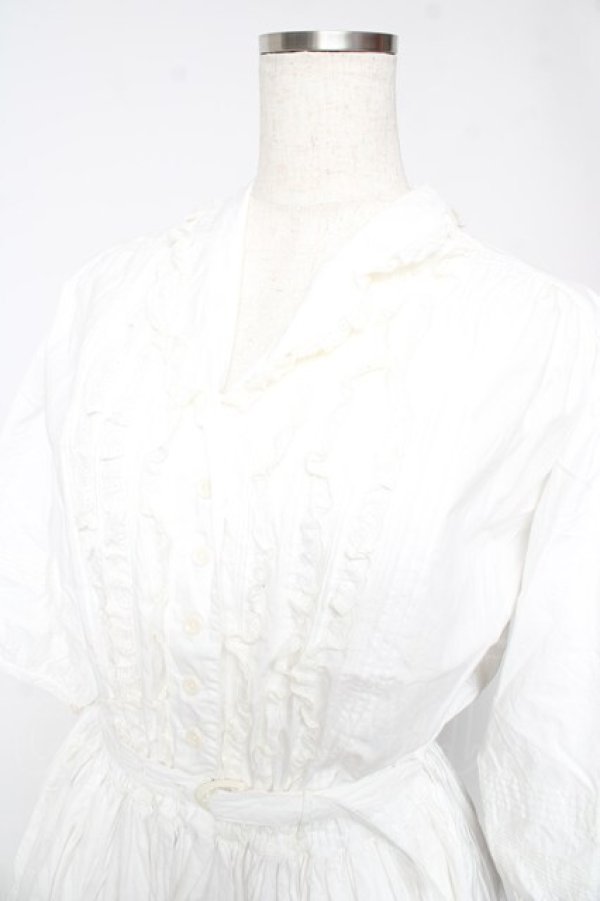 画像3: PINK HOUSE / レース使い裾タックワンピース F 白 Y-26-01-22-132-LO-OP-SZ-ZY (3)