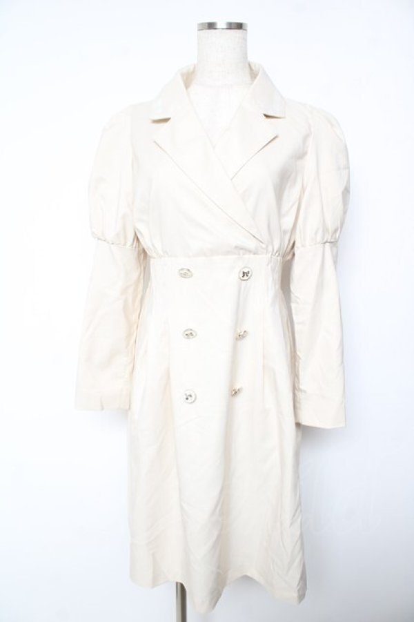 画像1: axes femme POETIQUE / ダブル釦タックデザインワンピース M ベージュ Y-26-01-22-134-AX-OP-SZ-ZY (1)