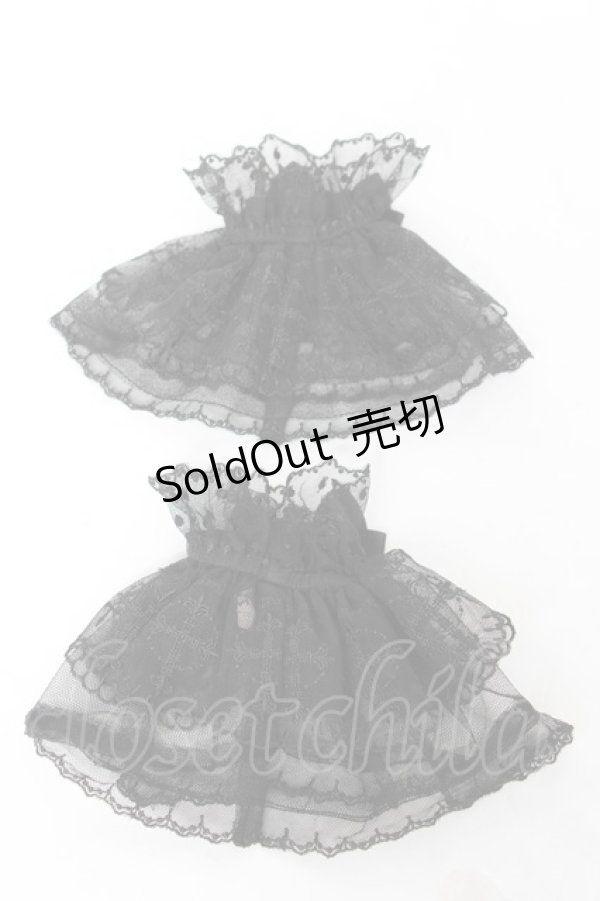 画像2: Chalmiere / クロスレースお袖留め  黒 Y-26-01-22-019-LO-ZA-SZ-ZY (2)