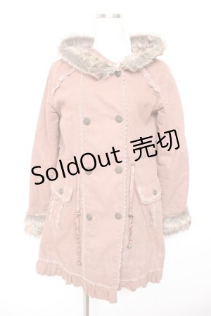 画像: axes femme / ファー付きコート  ブラウン Y-26-01-22-138-AX-CO-SZ-ZTC050