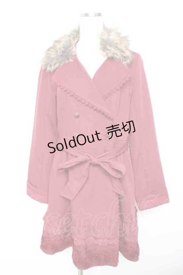 画像1: axes femme / バラ付きトレンチコート  ワイン Y-26-01-22-139-AX-CO-SZ-ZY (1)