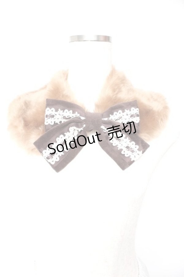 画像1: Innocent World / ベルナリボンファー付け襟  ブラウン Y-26-01-22-020-IW-ZA-SZ-ZY (1)