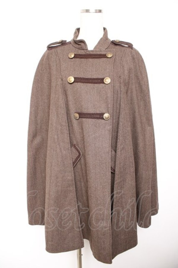 画像1: axes femme / ナポレオンマント風コート  ブラウン Y-26-01-22-140-AX-CO-SZ-ZY (1)