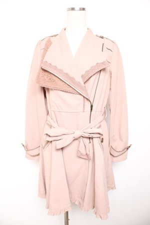 画像: axes femme / ZIPアップトレンチコート  ピンク Y-26-01-22-142-AX-CO-SZ-ZY