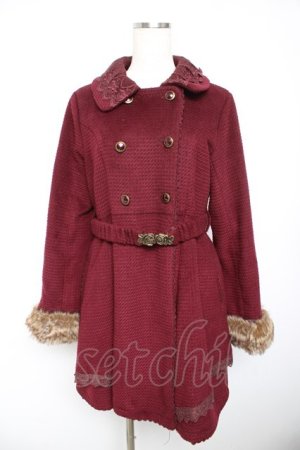画像: axes femme / レースカラーコート  ワイン Y-26-01-22-143-AX-CO-SZ-ZTC036