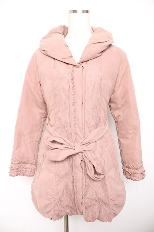 画像1: axes femme / レース使いダウン  ピンク Y-26-01-22-144-AX-CO-SZ-ZTC049 (1)