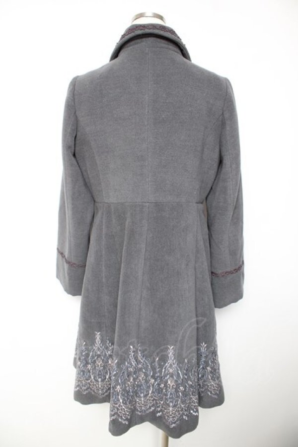 画像2: axes femme / オーナメント刺繍入りコート L グレー Y-26-01-22-146-AX-CO-SZ-ZTC046 (2)