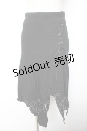 画像: BPN / レースアップランダムスカート M 黒 Y-26-01-22-151-GO-SK-SZ-ZY
