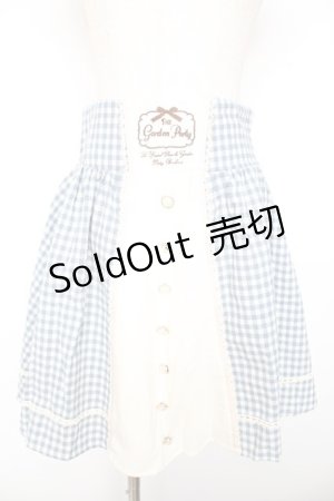 画像: Amavel / ギンガムチェック柄切替刺繍入りサリバンスカート M サックス Y-26-01-22-153-CA-SK-SZ-ZY