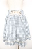 画像2: Amavel / ギンガムチェック柄切替刺繍入りサリバンスカート M サックス Y-26-01-22-153-CA-SK-SZ-ZY (2)