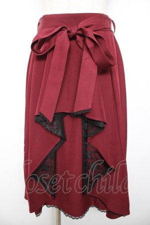 画像: axes femme / バイカラーレースフリルスカート F ワイン Y-26-01-22-154-AX-SK-SZ-ZY
