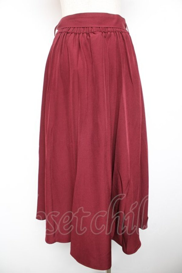 画像2: axes femme / バイカラーレースフリルスカート F ワイン Y-26-01-22-154-AX-SK-SZ-ZY (2)
