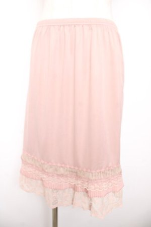 画像: axes femme / レース&プリーツペチミドルスカート  ピンク Y-26-01-22-160-AX-TO-SZ-ZY