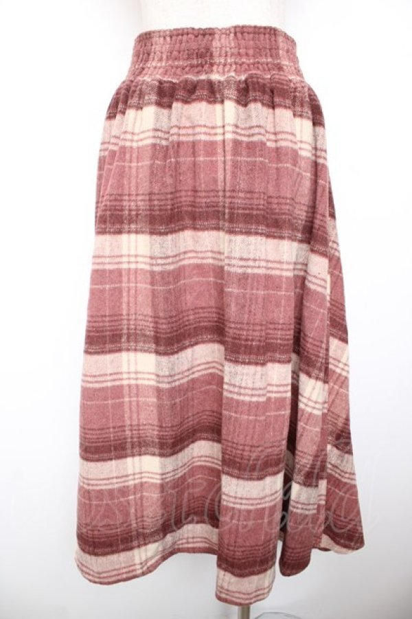 画像2: axes femme / ハイウエスト起毛チェックスカート M ピンク Y-26-01-22-168-AX-SK-SZ-ZY (2)