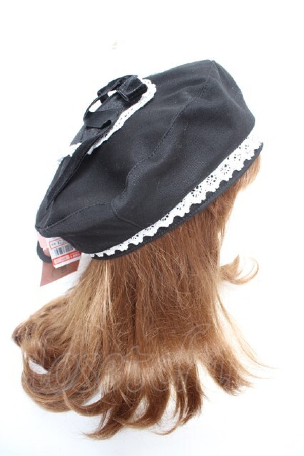 画像4: Eri Aino's collaboration / シャーロットの水曜日ベレー帽  黒 Y-26-01-22-028-LO-AC-SZ-ZY (4)