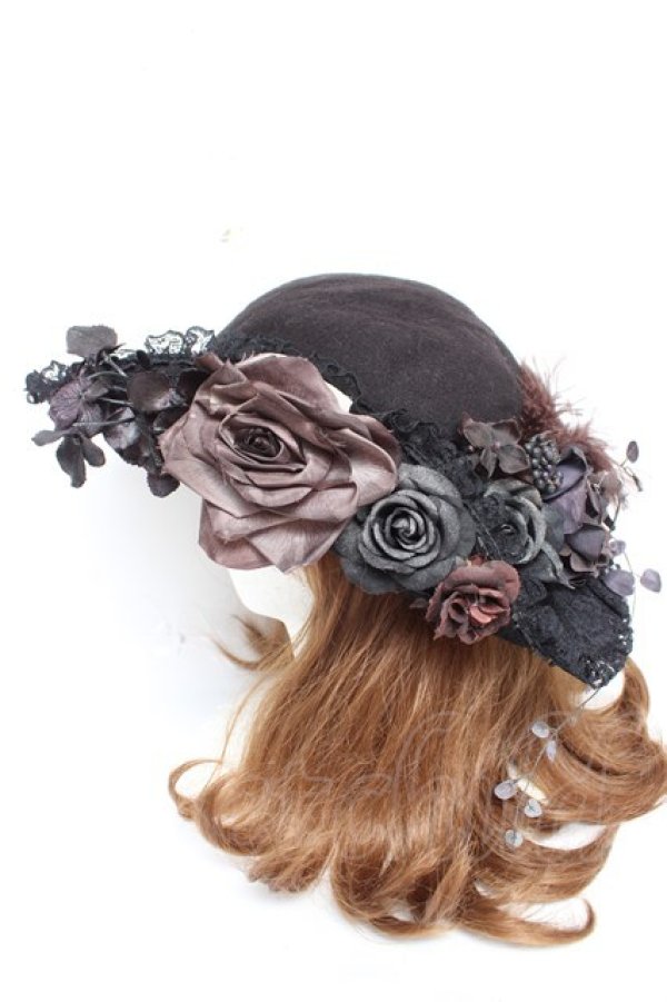 画像2: private square / ネオ・フロレゾンハット  黒 Y-26-01-22-032-EL-AC-SZ-ZY (2)