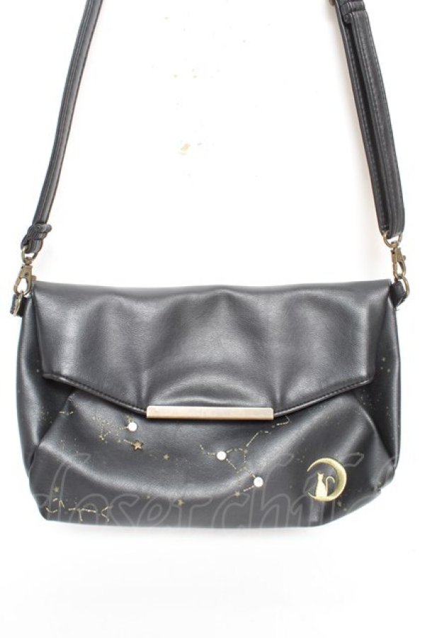 画像1: axes femme / 月夜の猫ショルダーバッグ  黒 Y-26-01-22-034-AX-BG-SZ-ZY (1)