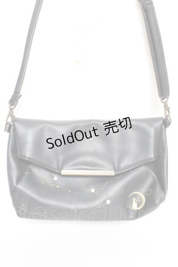 画像1: axes femme / 月夜の猫ショルダーバッグ  黒 Y-26-01-22-034-AX-BG-SZ-ZY (1)