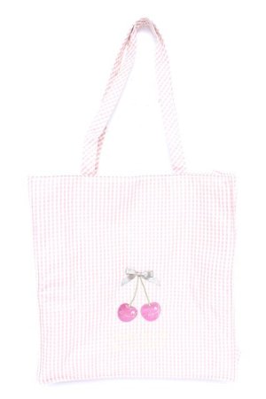 画像: Maison de FLEUR / ギンガムチェリートートバック  ピンク Y-26-01-22-036-LO-BG-SZ-ZY