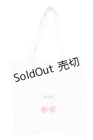 画像: Maison de FLEUR / ギンガムチェリートートバック  ピンク Y-26-01-22-036-LO-BG-SZ-ZY