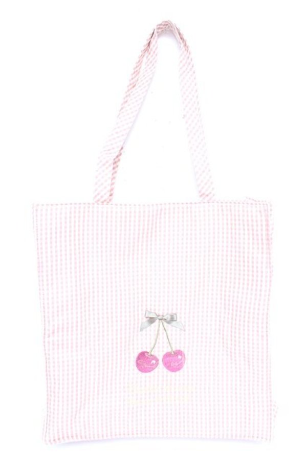画像1: Maison de FLEUR / ギンガムチェリートートバック  ピンク Y-26-01-22-036-LO-BG-SZ-ZY (1)