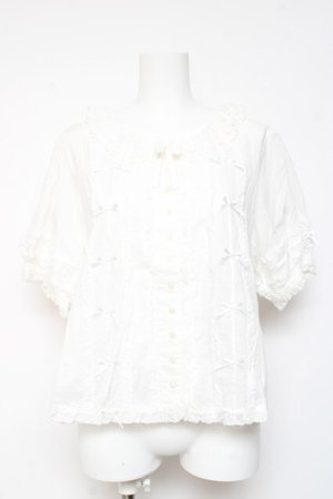 画像: PINK HOUSE / ローンフリルブラウス F 白 Y-26-01-24-039-LO-BL-SZ-ZY