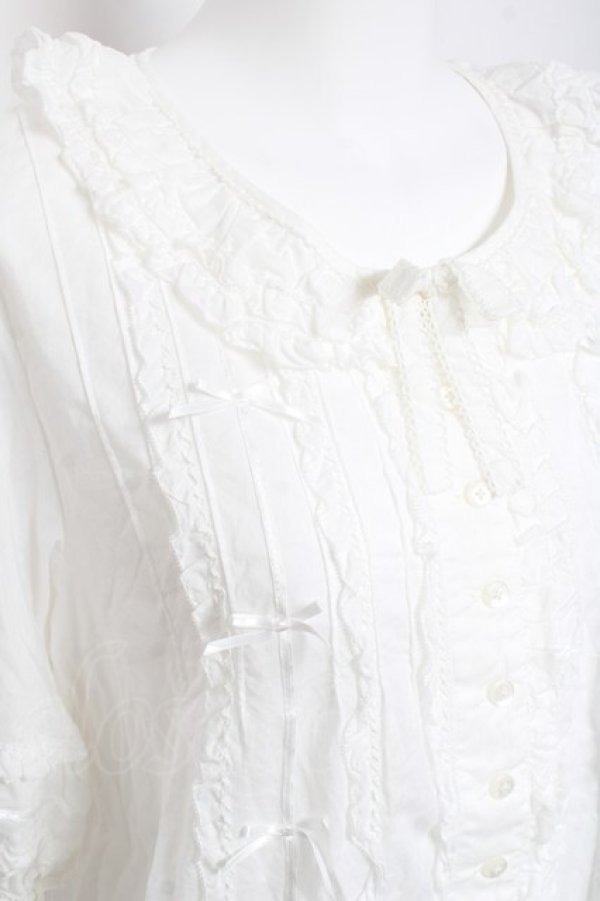 画像6: PINK HOUSE / ローンフリルブラウス F 白 Y-26-01-24-039-LO-BL-SZ-ZY (6)