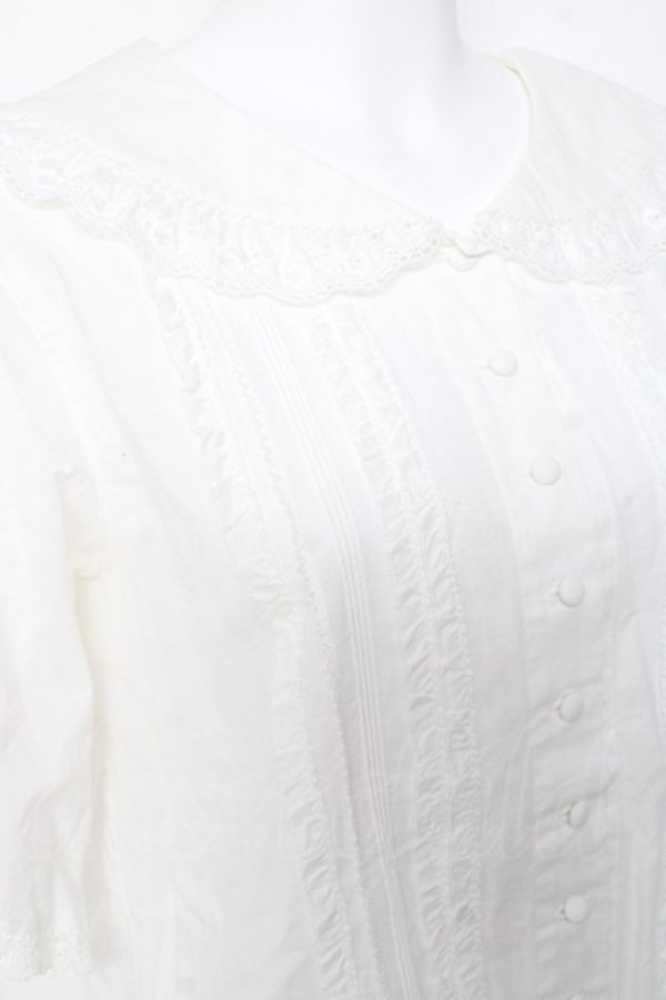 画像6: PINK HOUSE / ローンフリルセーラーブラウス F 白 Y-26-01-24-040-LO-BL-SZ-ZY (6)